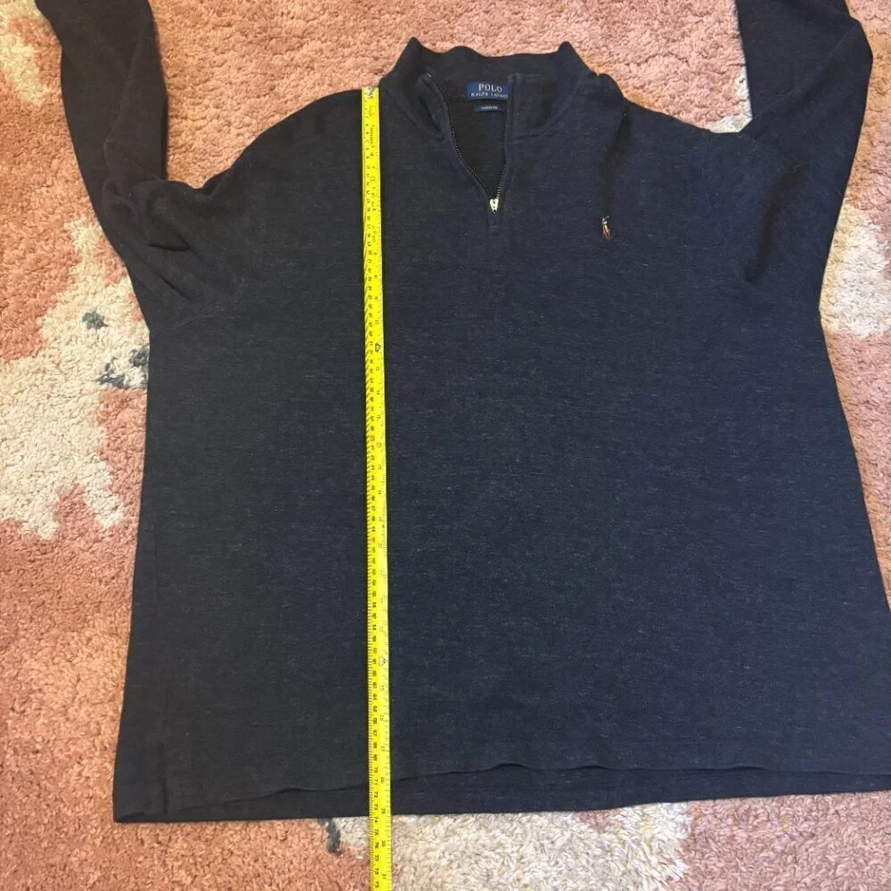 Polo Ralph Lauren Sweater Mens XXL Navy Estate Rib Half Zip Pullover Quarter Zip
